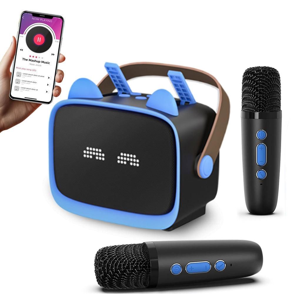 Mini Karaoke Machine - Portable MP3 Player with 2 Wireless Mics Toys & Gifts Pink