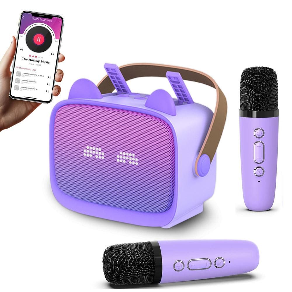 Mini Karaoke Machine - Portable MP3 Player with 2 Wireless Mics Toys & Gifts Blue