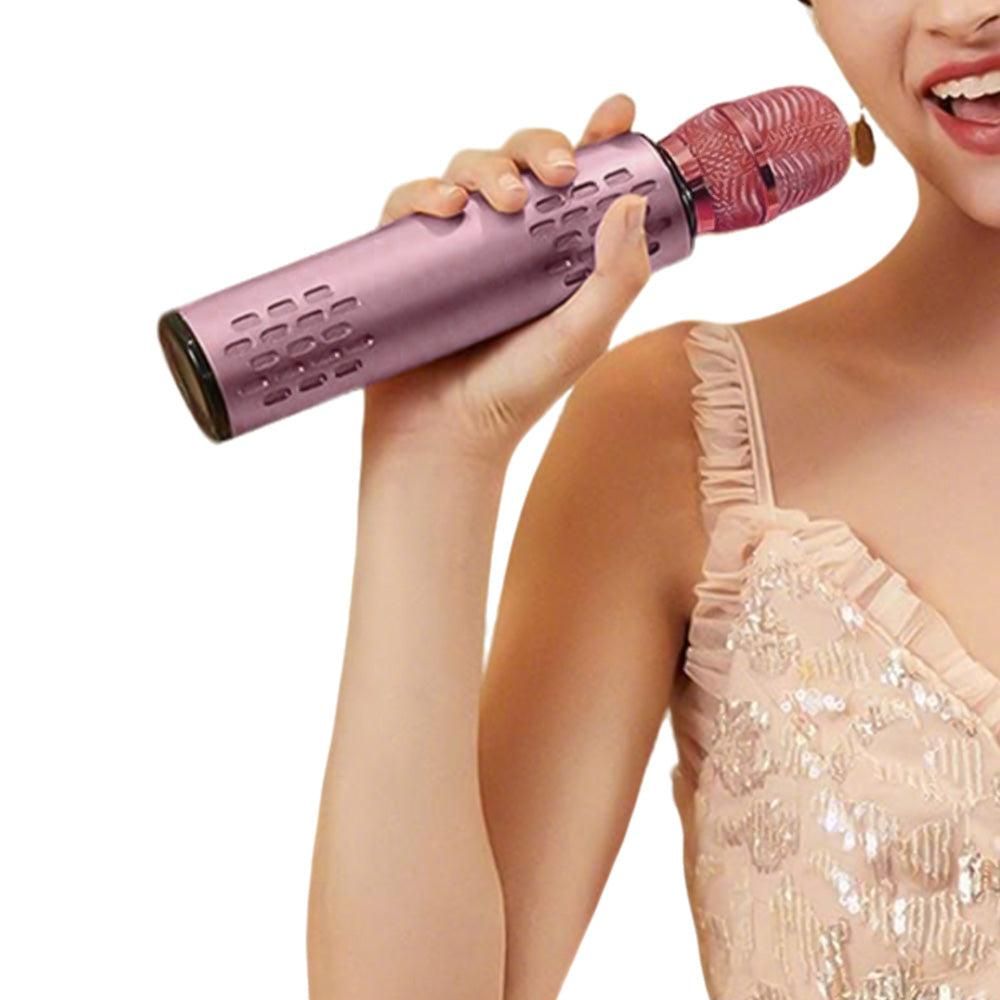 Multifunctional Wireless Bluetooth Karaoke Microphone Pink