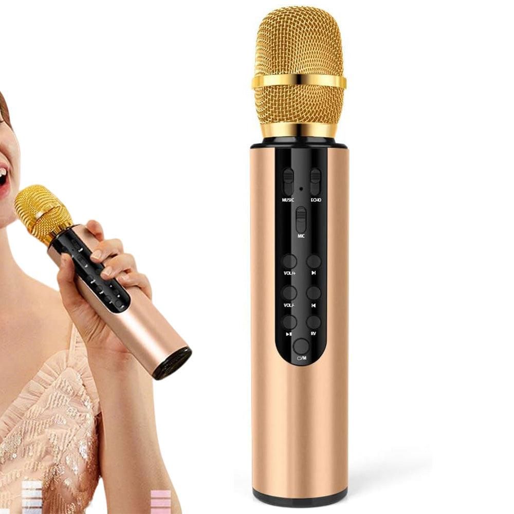 Multifunctional Wireless Bluetooth Karaoke Microphone Pink