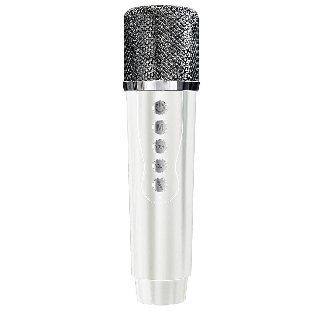 Portable Bluetooth 5.3 Speaker with 2 Wireless Microphones Home Karaoke Speaker Machine White