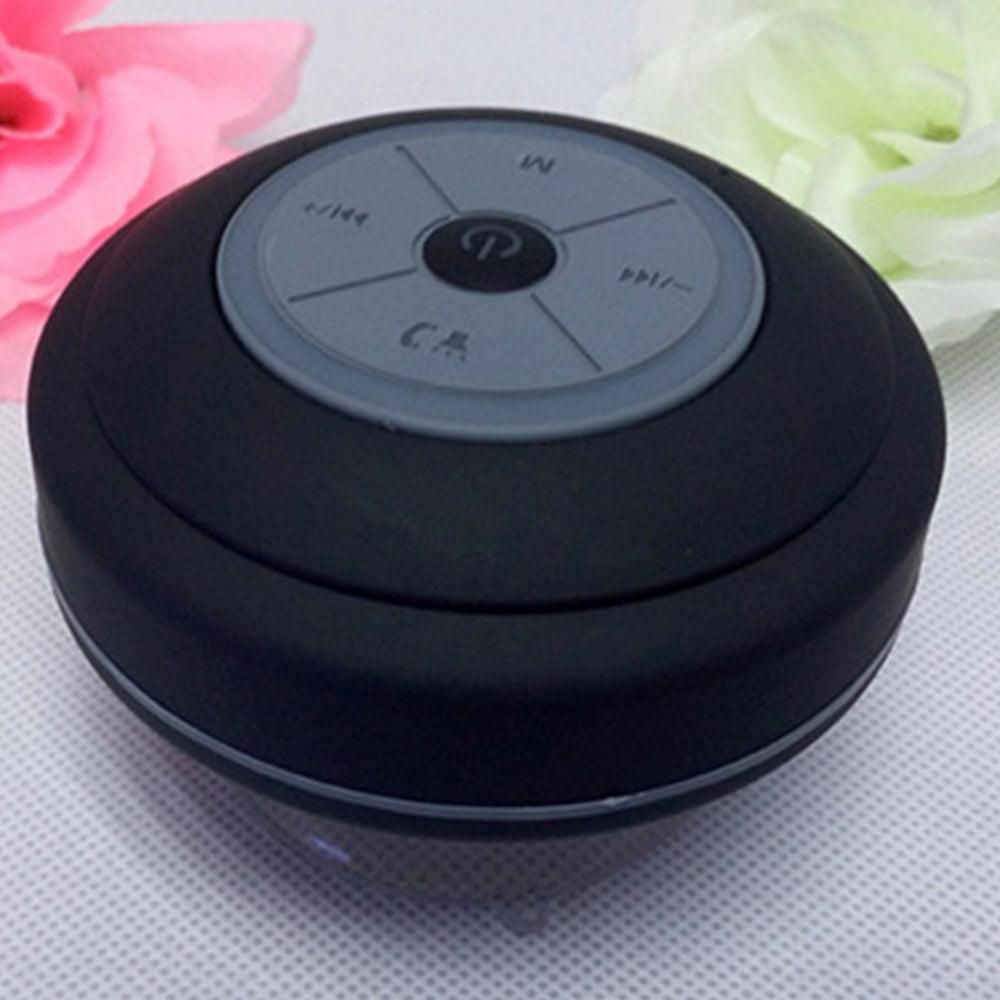 LED Bluetooth Portable Speaker with Suction Cup for Shower and Travel Black
