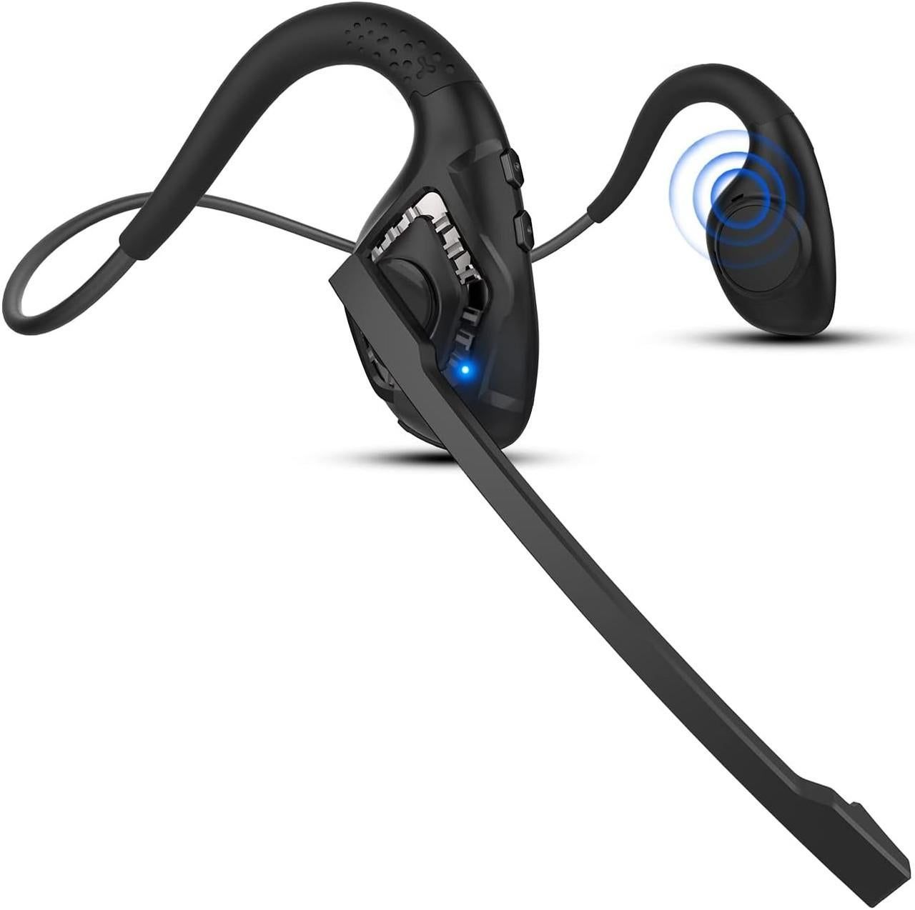 Bluetooth 5.3 Open Ear Headphones With Removable Mic Wireless Headset