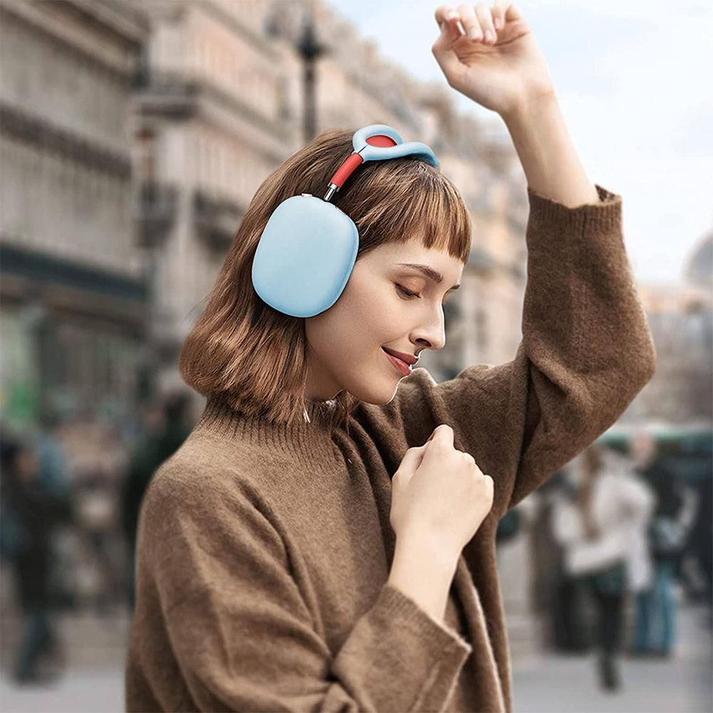For Apple AirPods Max Headphones Protective Case Silicone Sleeves Full Set Cover Light Blue