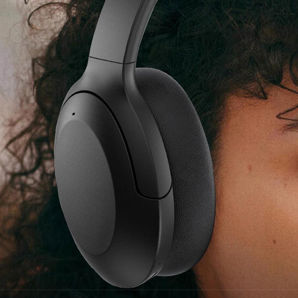 Active Noise Canceling Bluetooth Headphones Over-Ear Wireless Headset Black