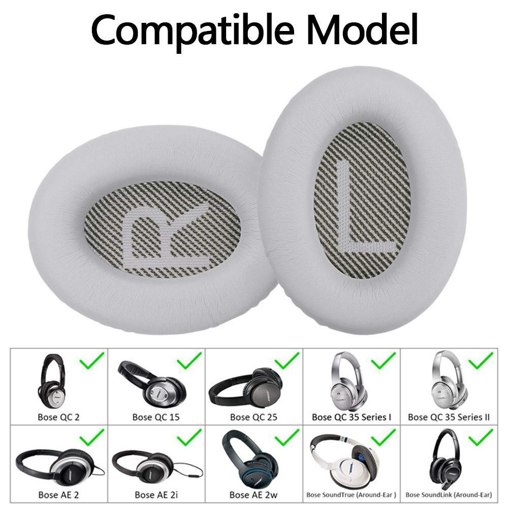 Pair of Replacement Ear Pads Cushions for Bose QC35 QC35ll Over-Ear Headphones - Black