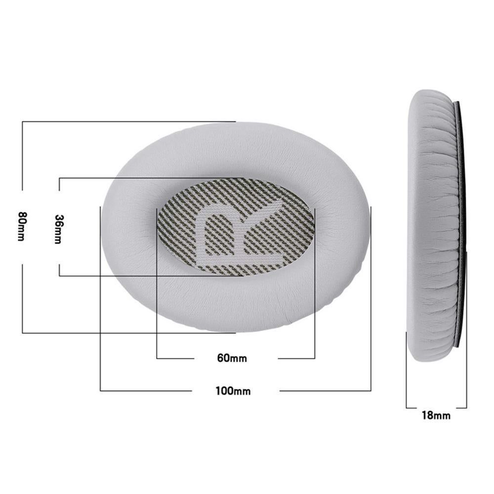 Pair of Replacement Ear Pads Cushions for Bose QC35 QC35ll Over-Ear Headphones - Black