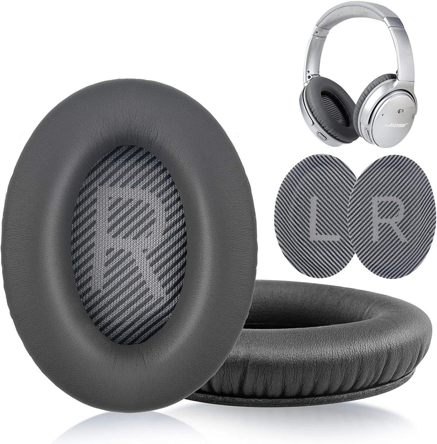Pair of Replacement Ear Pads Cushions for Bose QC35 QC35ll Over-Ear Headphones - Black