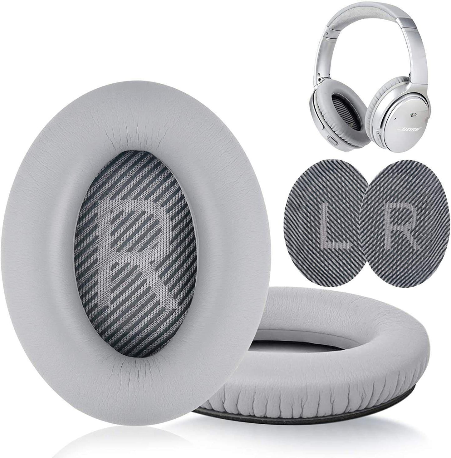 Pair of Replacement Ear Pads Cushions for Bose QC35 QC35ll Over-Ear Headphones - Gray