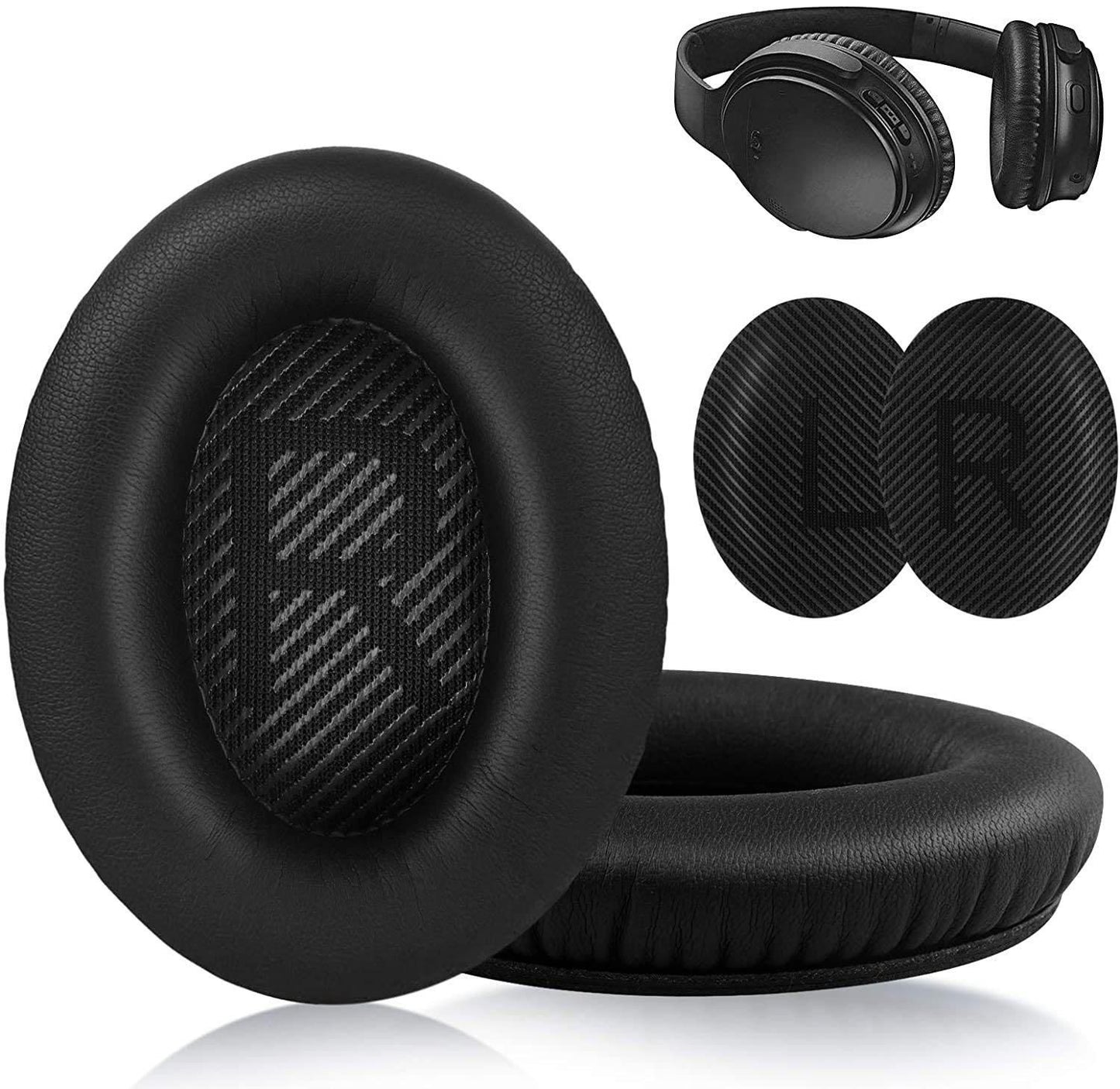 Pair of Replacement Ear Pads Cushions for Bose QC35 QC35ll Over-Ear Headphones - Gray