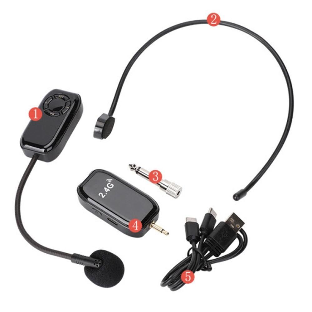 6.5mm Jack Wireless Microphone 2 In 1 Voice Amplifier Speaker Headset