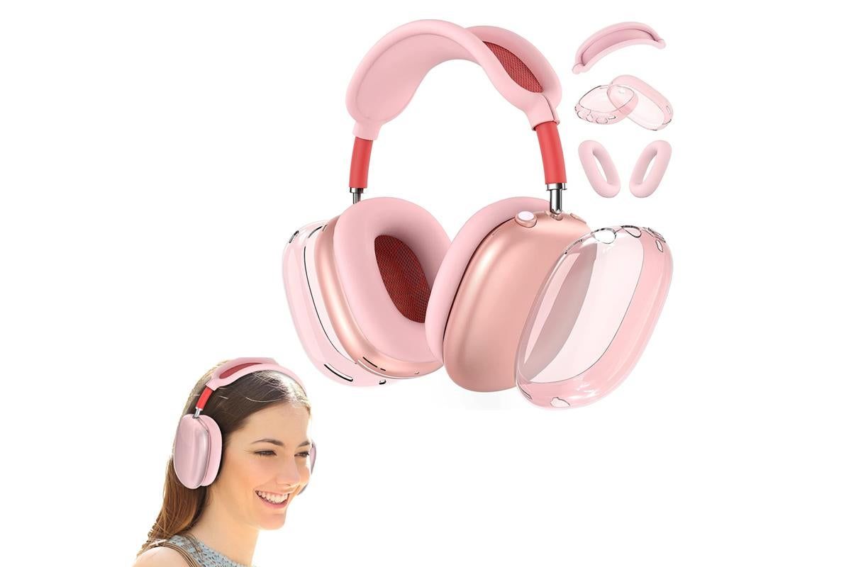 For Apple AirPods Max Headphones Case Silicone Protective Sleeves Full Set Cover Pink