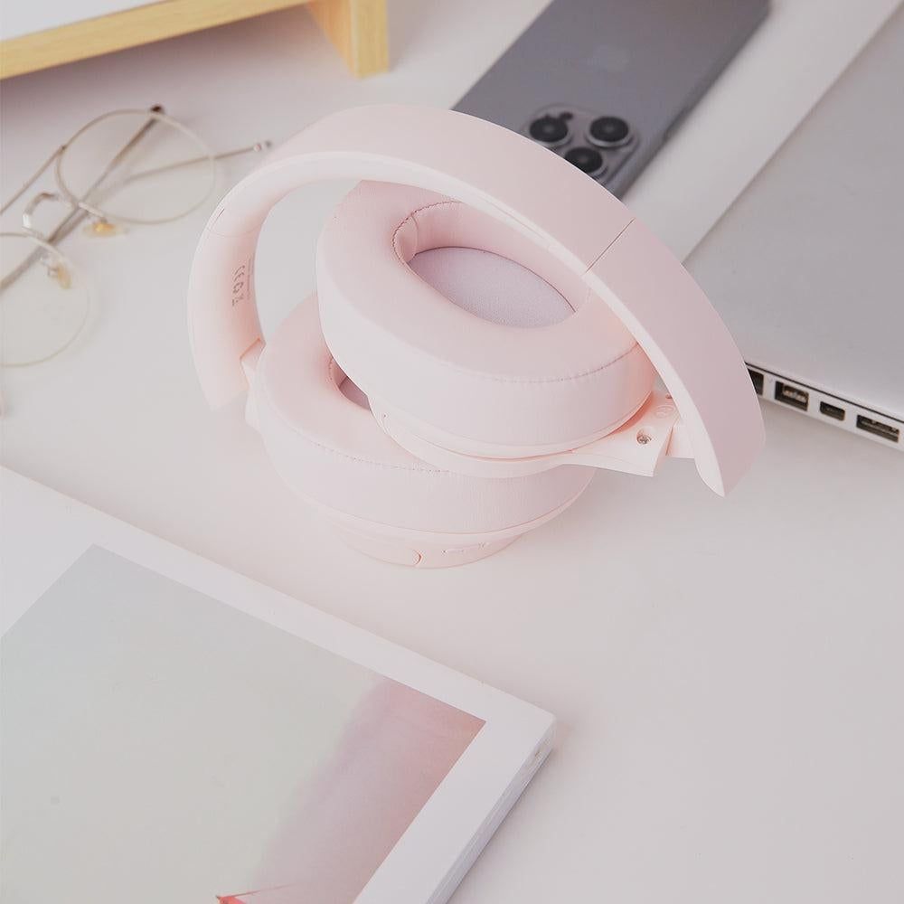 Over Ear Bluetooth Headphone Wireless Foldable Headset Pink