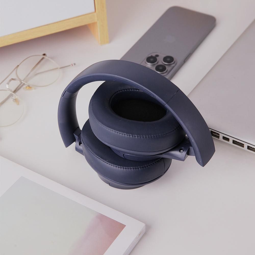 Over Ear Bluetooth Headphone Wireless Foldable Headset Blue