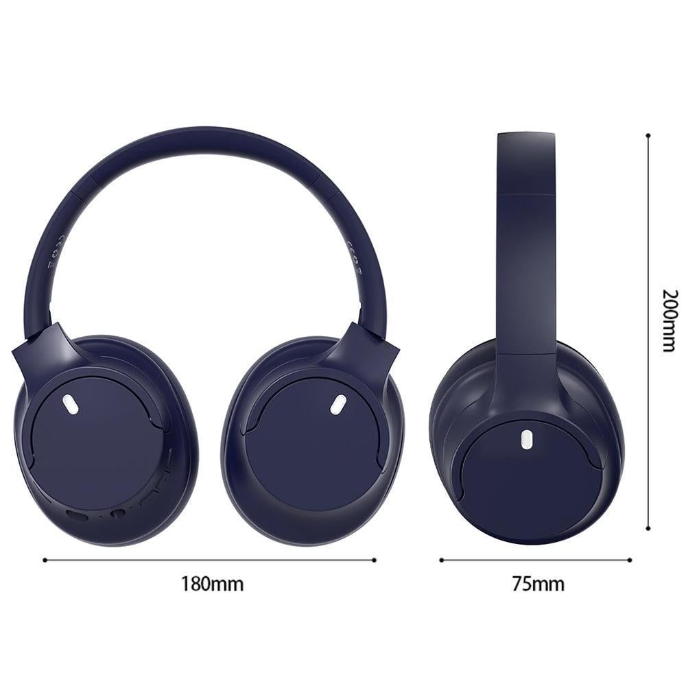 Over Ear Bluetooth Headphone Wireless Foldable Headset Blue