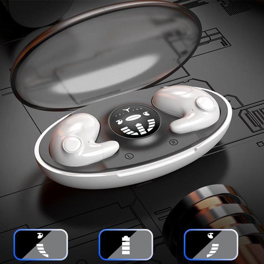 Invisible Sleep Earphone Wireless Bluetooth 5.3 Headphones Hidden Earbuds with Charging Case White