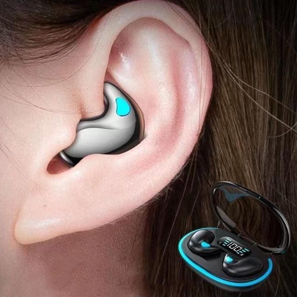 Wireless Bluetooth Sleep Earbuds Invisible Earplugs with Charging Case Black