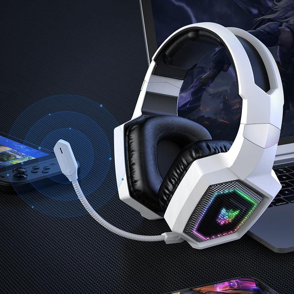 2.4GHz Wireless Gaming Headset with Flip Mic for PC White