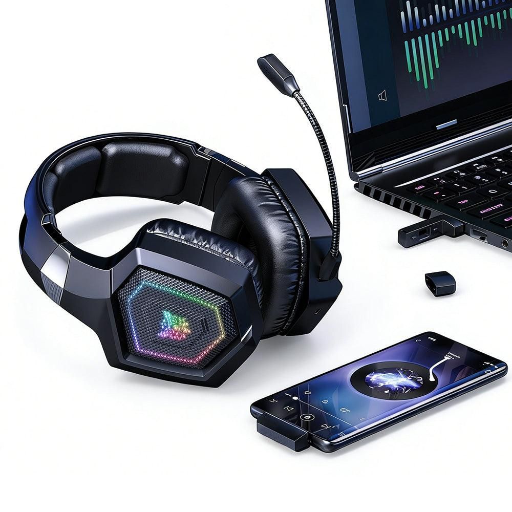 2.4GHz Wireless Gaming Headset with Flip Mic for PC White