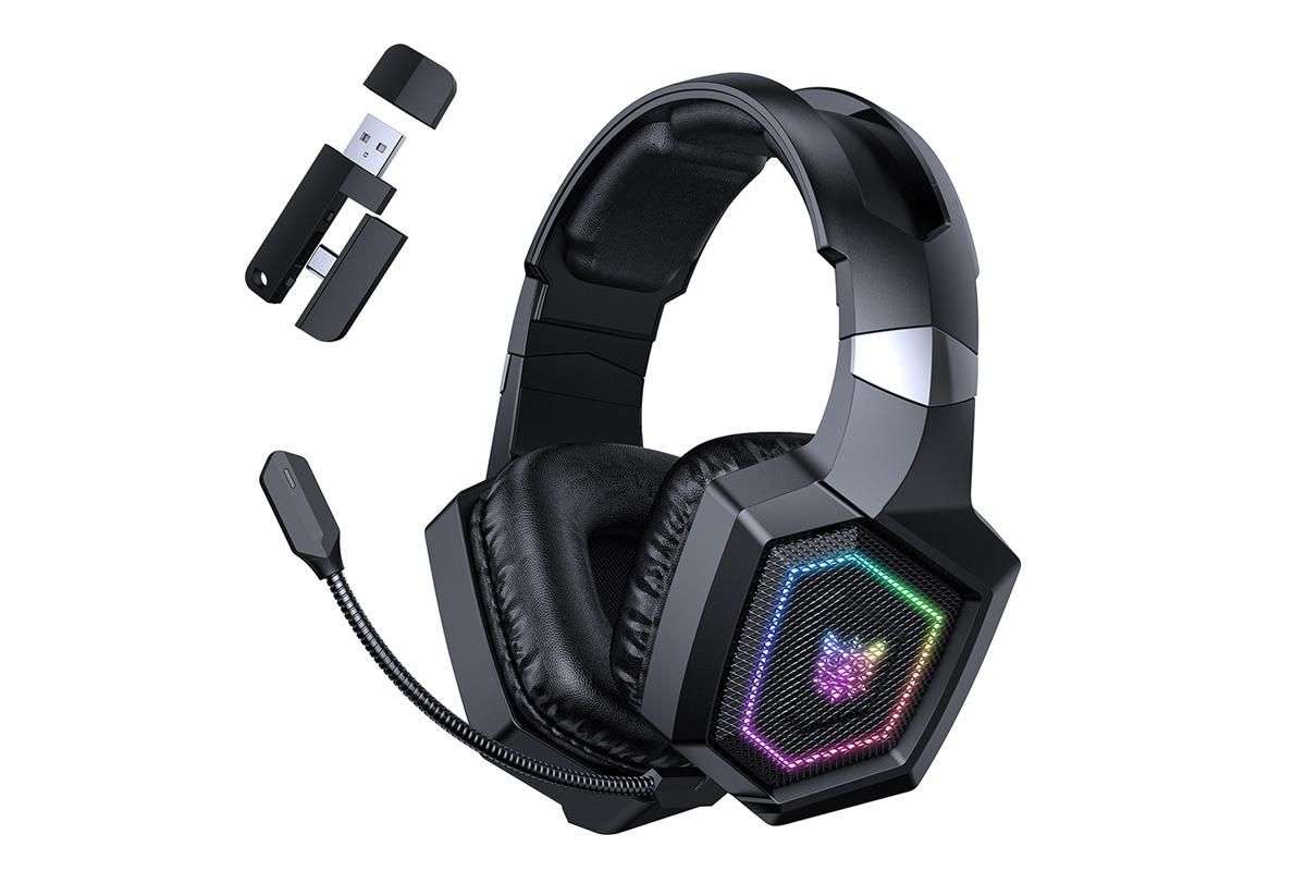 2.4GHz Wireless Gaming Headset with Flip Mic for PC White
