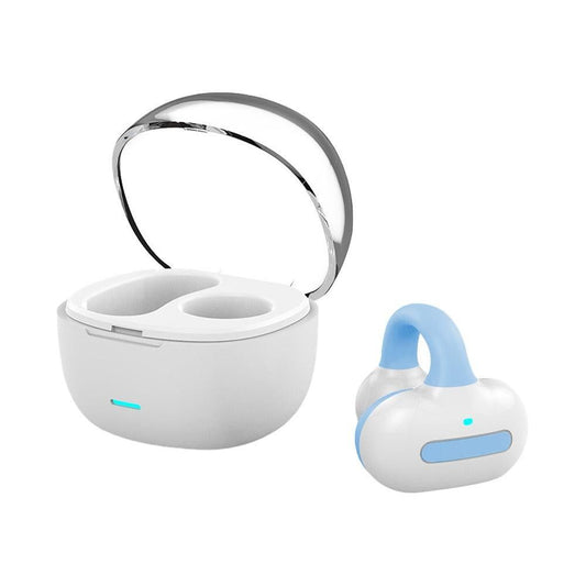 MG8 Wireless Bluetooth 5.2 Single Earphone Ear-clip Headphones TWS Sports Earbuds with Charging Case Blue