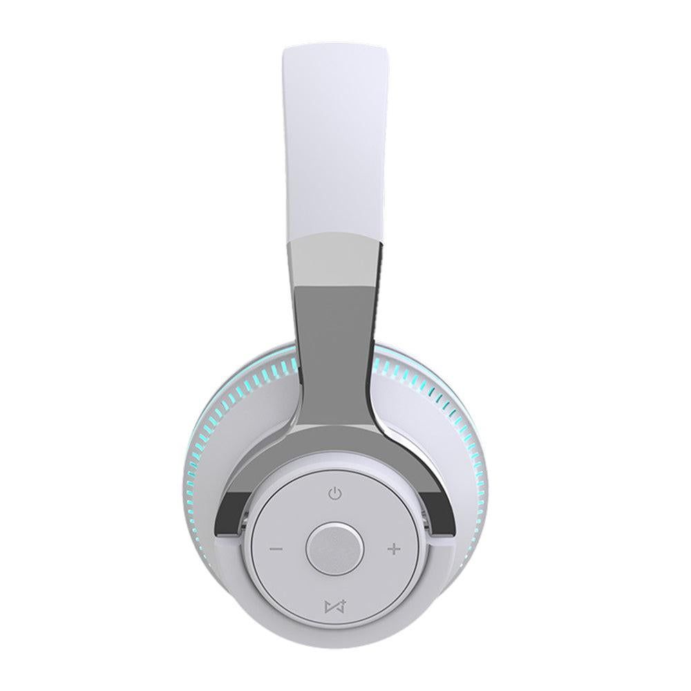 Foldable Wireless Bluetooth Stereo Over Ear Headphone Headworn Headset White