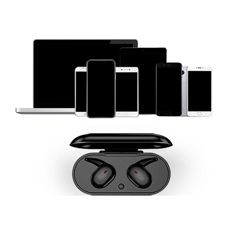 Bluetooth 5.0 Wireless Headphones TWS Earphones In Earbuds With Charging Case Black
