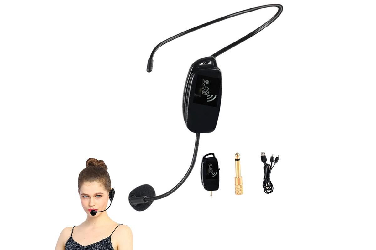 2-in-1 Wireless Microphone Headset 2.4G Hands-Free Mic