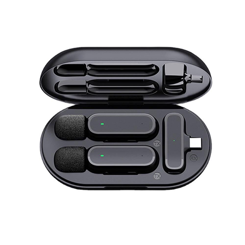 Wireless Lapel Microphone Lavalier Mics with Charging Case for Type-C Interface