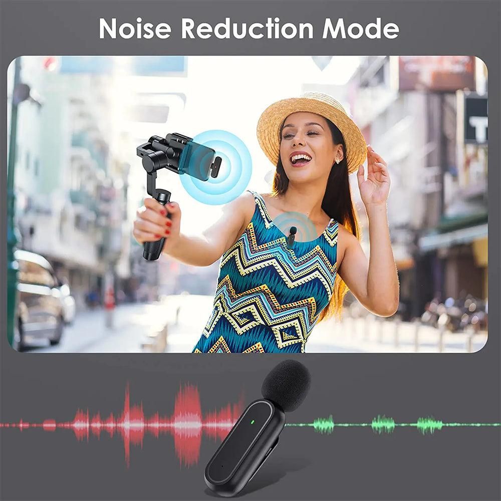 Wireless Lapel Microphone Lavalier Mics with Charging Case for Type-C Interface