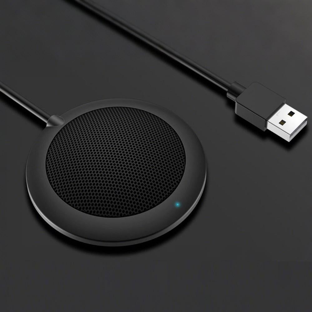 Plug and Play USB Conference Microphone Computer Desktop Mic with LED Indicator