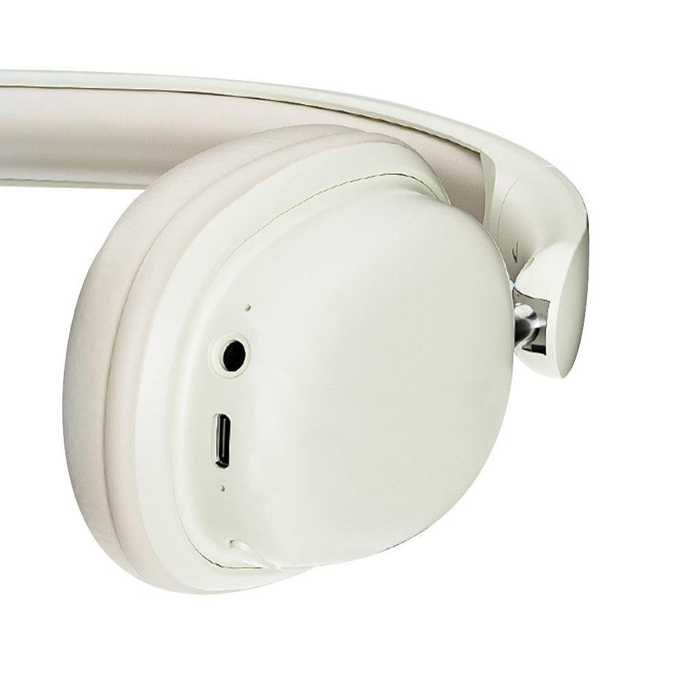 Wireless 5.3 Bluetooth Headphones Head-Worn Stereo Headset with Mic White