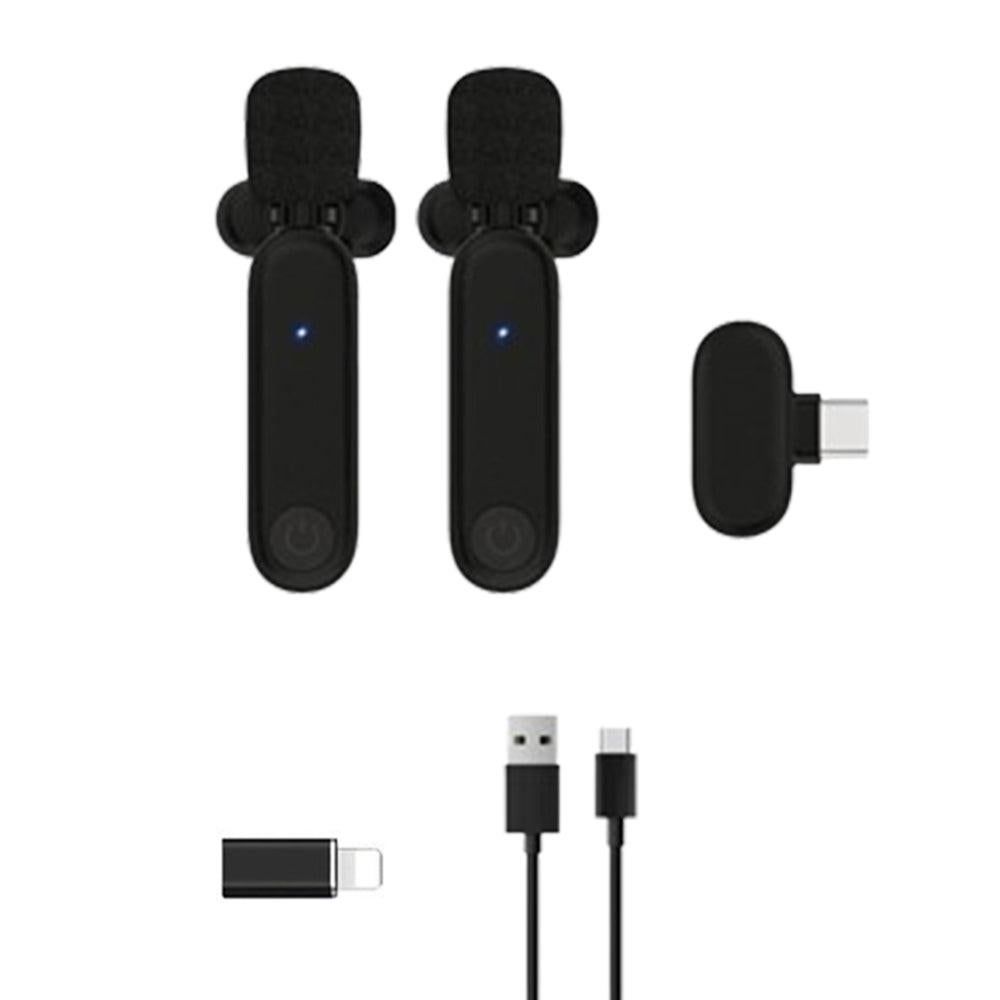 2.4G Wireless Lavalier Microphone Plug and Play Mic for Android iPhone iPad Vlog Live Stream White