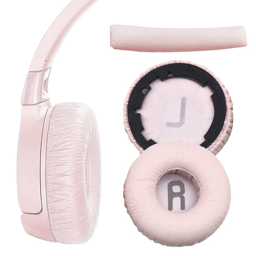 Replacement Snap-On Ear Pads Headband Set Compatible with JBL Tune 600BT / T520BT / T510BT / T500BT / T450BT Pink
