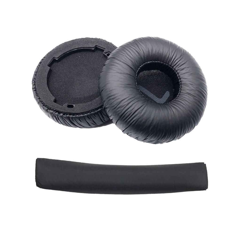 Replacement Snap-On Ear Pads Headband Set Compatible with JBL Tune 600BT / T520BT / T510BT / T500BT / T450BT Black