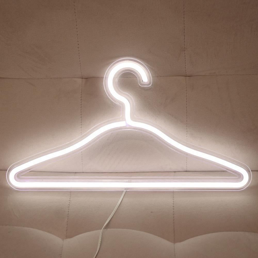 Clothes Hanger LED Neon Light Wardrobe Lamp Decor Home Decoration Accessory Warm White