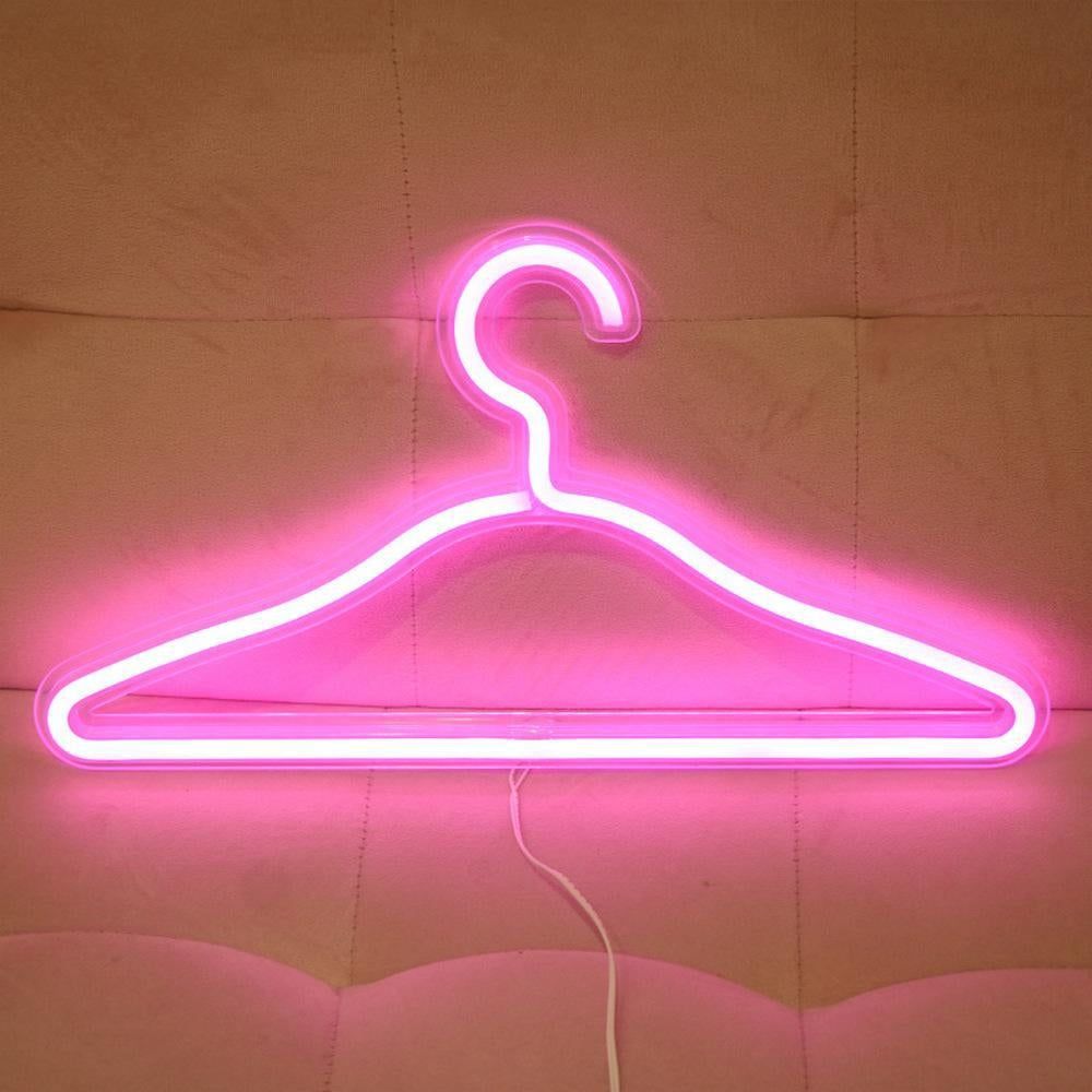 Clothes Hanger LED Neon Light Wardrobe Lamp Decor Home Decoration Accessory White