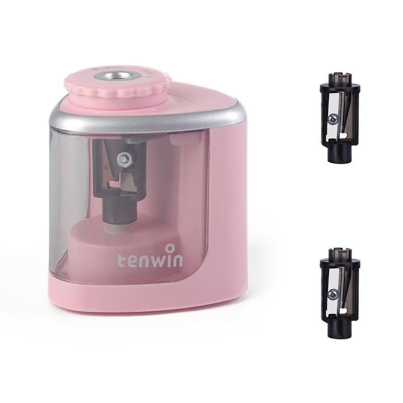 Electric Pencil Sharpener Automatic Fast Sharpener Battery Operated Pink
