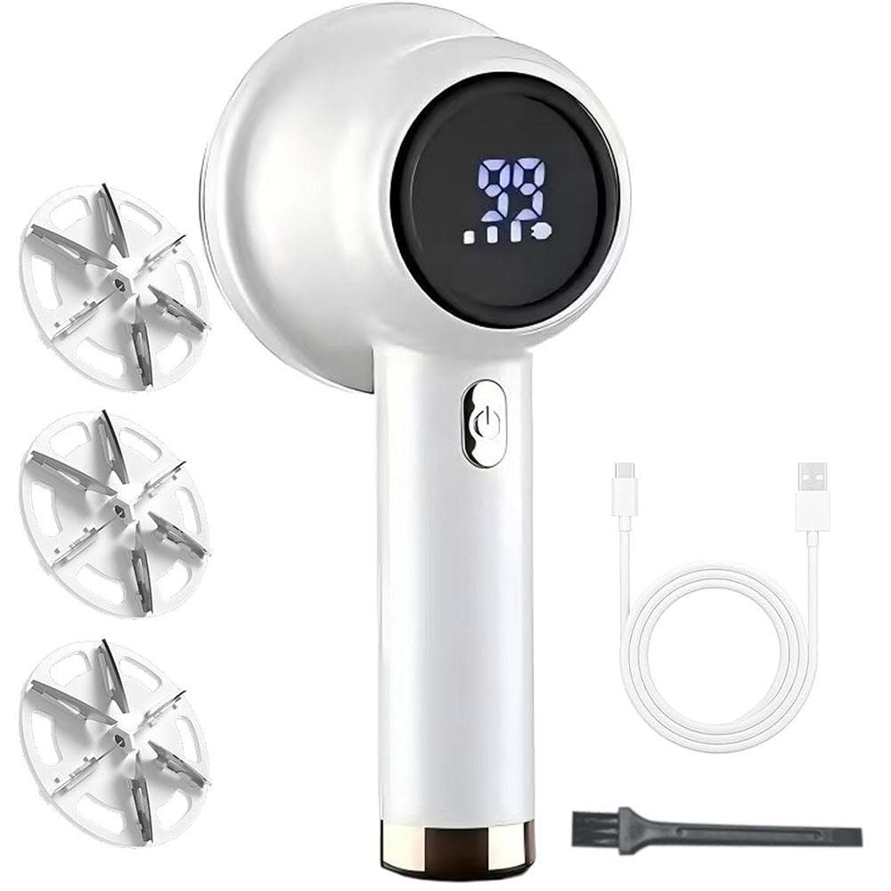 Fabric Shaver Lint Remover Rechargeable Electric Portable Sweater Defuzzer with 3 Speeds White