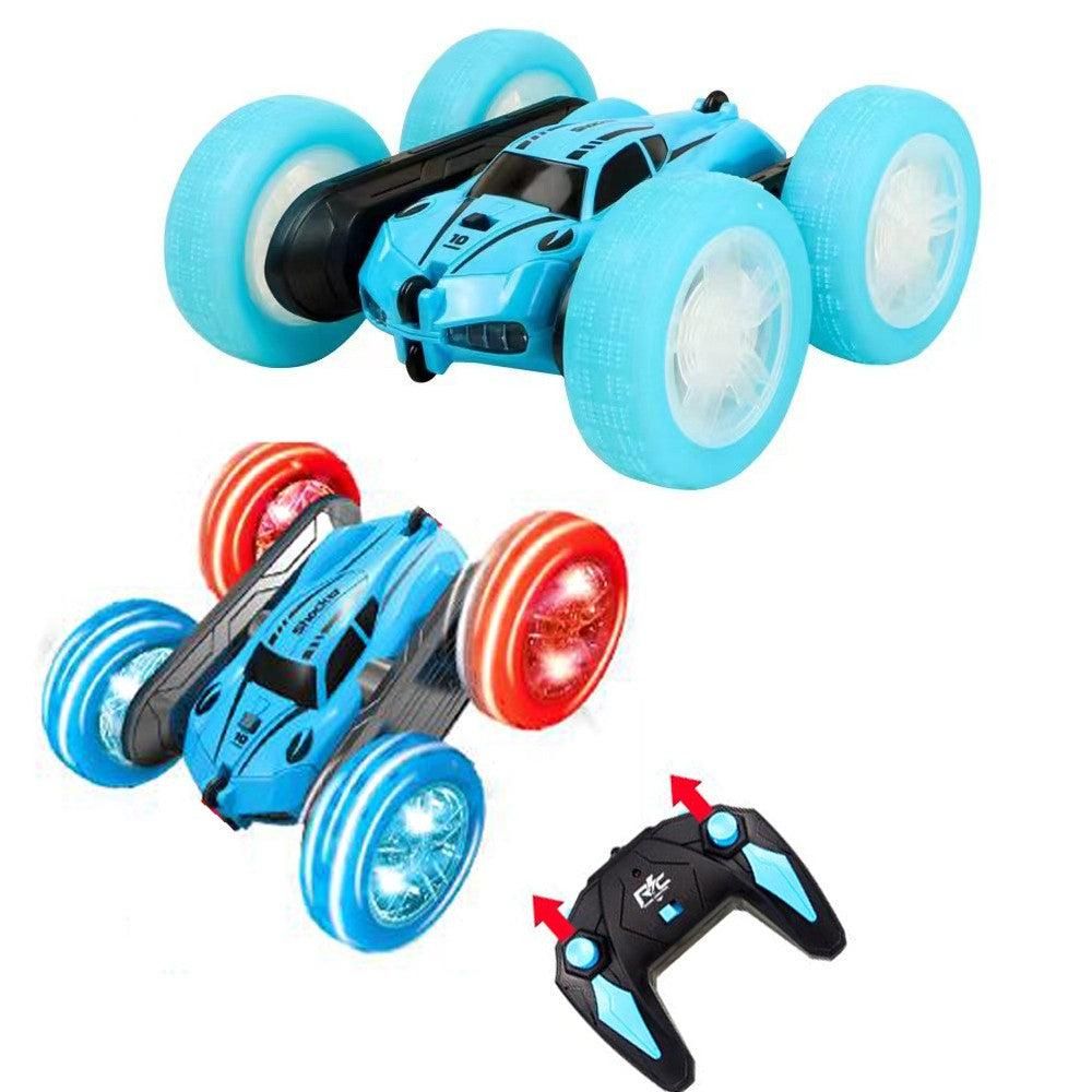 2.4 GHZ Remote Control Stunt Car 4WD Double Sided Rotating Crawler with Headlights Pink