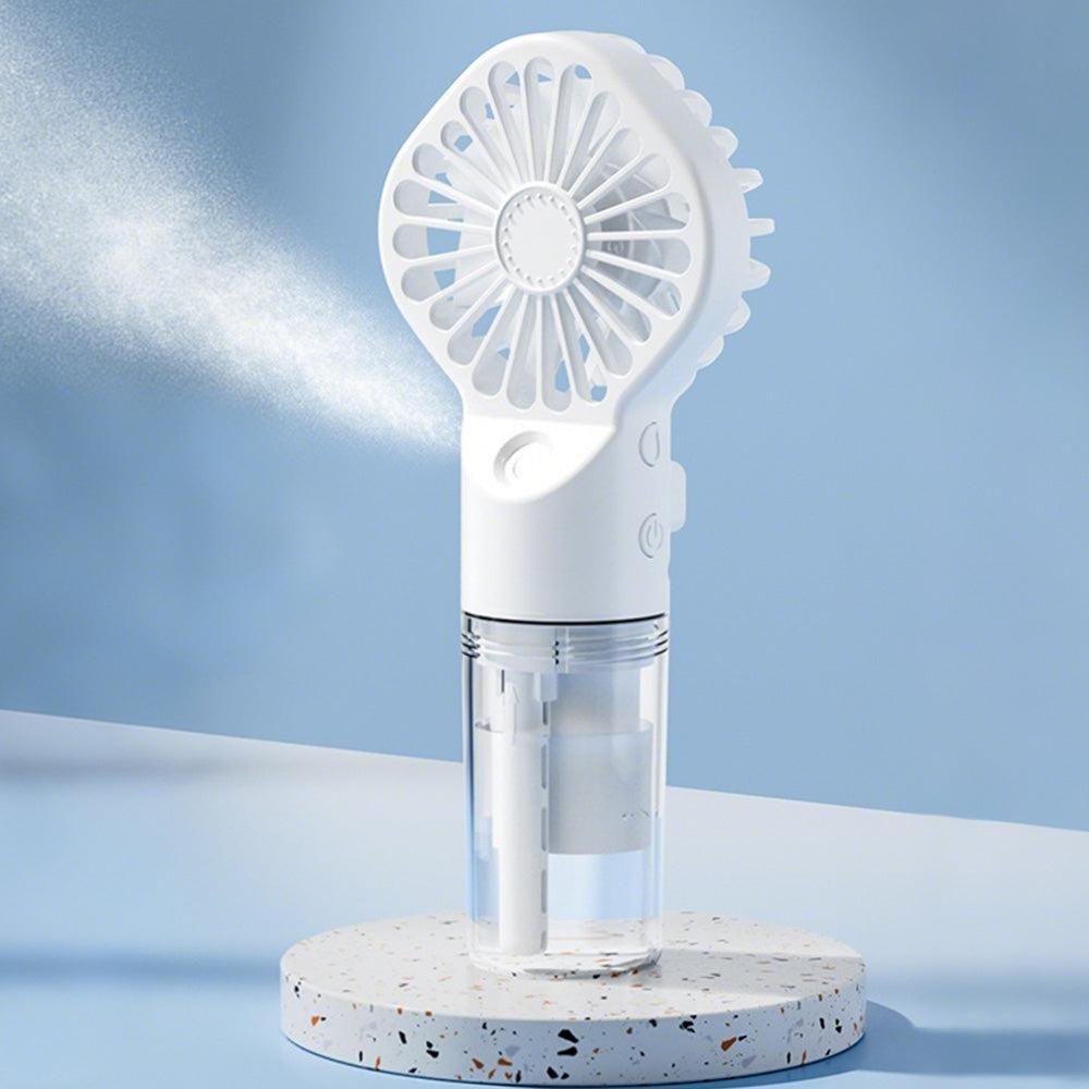 Handheld Misting Fan - Portable Rechargeable Spray Cooling Fan for Home & Office White