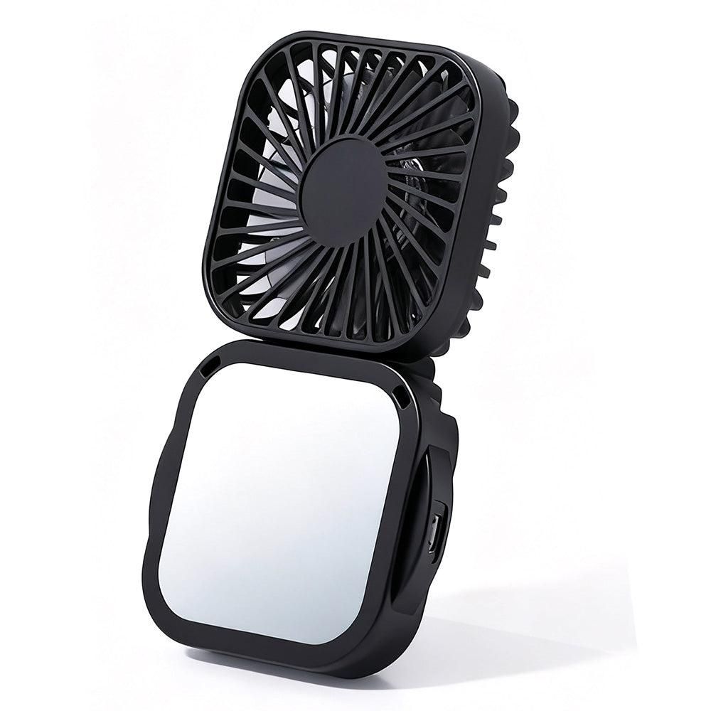Mini Foldable Neck Hanging Fan Portable USB Rechargeable Personal Cooler White