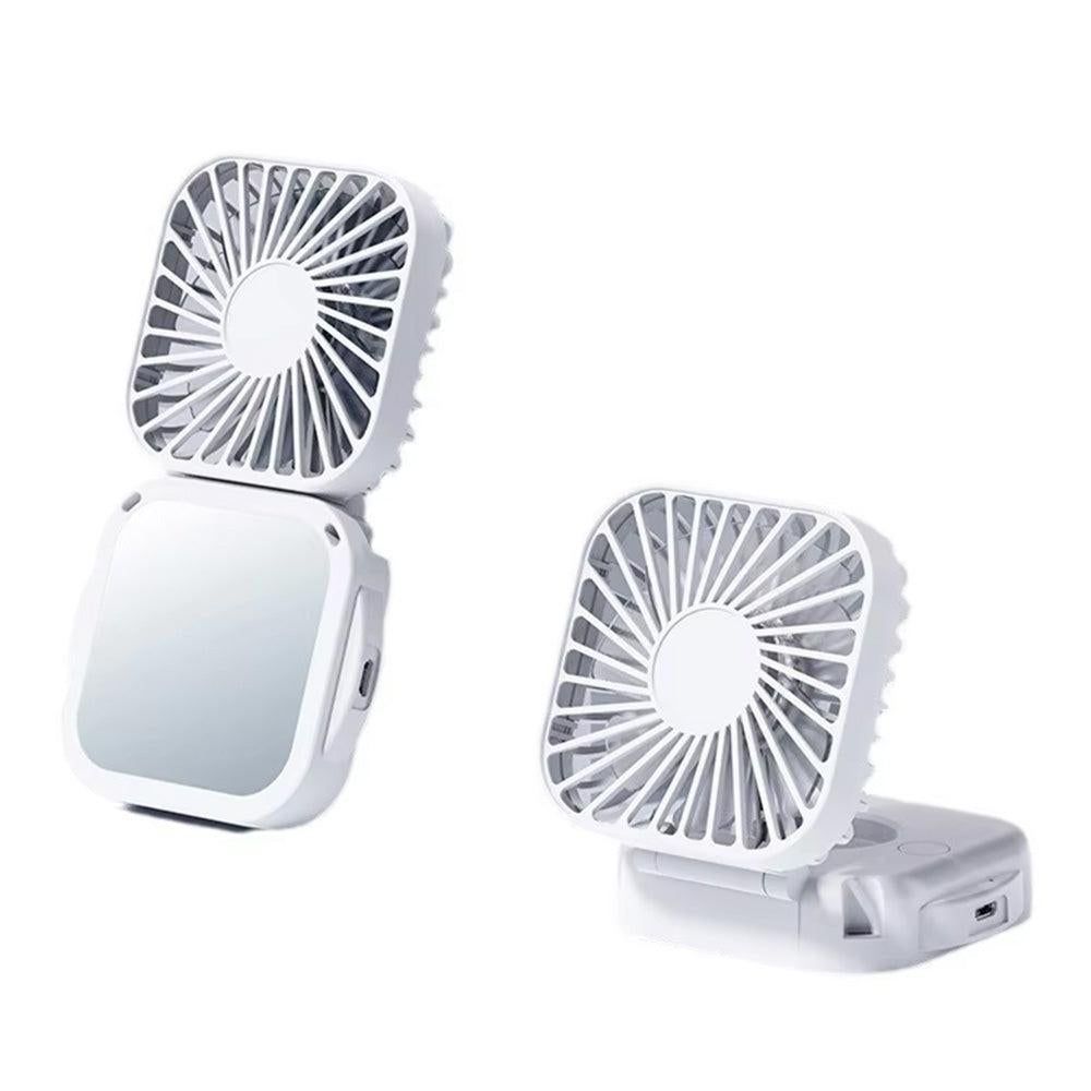 Mini Foldable Neck Hanging Fan Portable USB Rechargeable Personal Cooler Pink