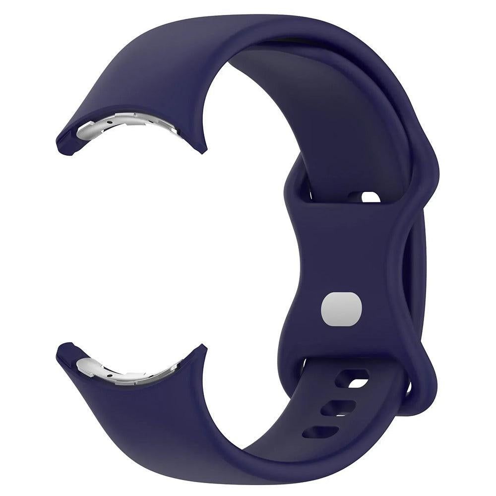 For Google Pixel Watch 1 / 2 Soft Replacement Strap Silicone Sport Watch Band Blue - S