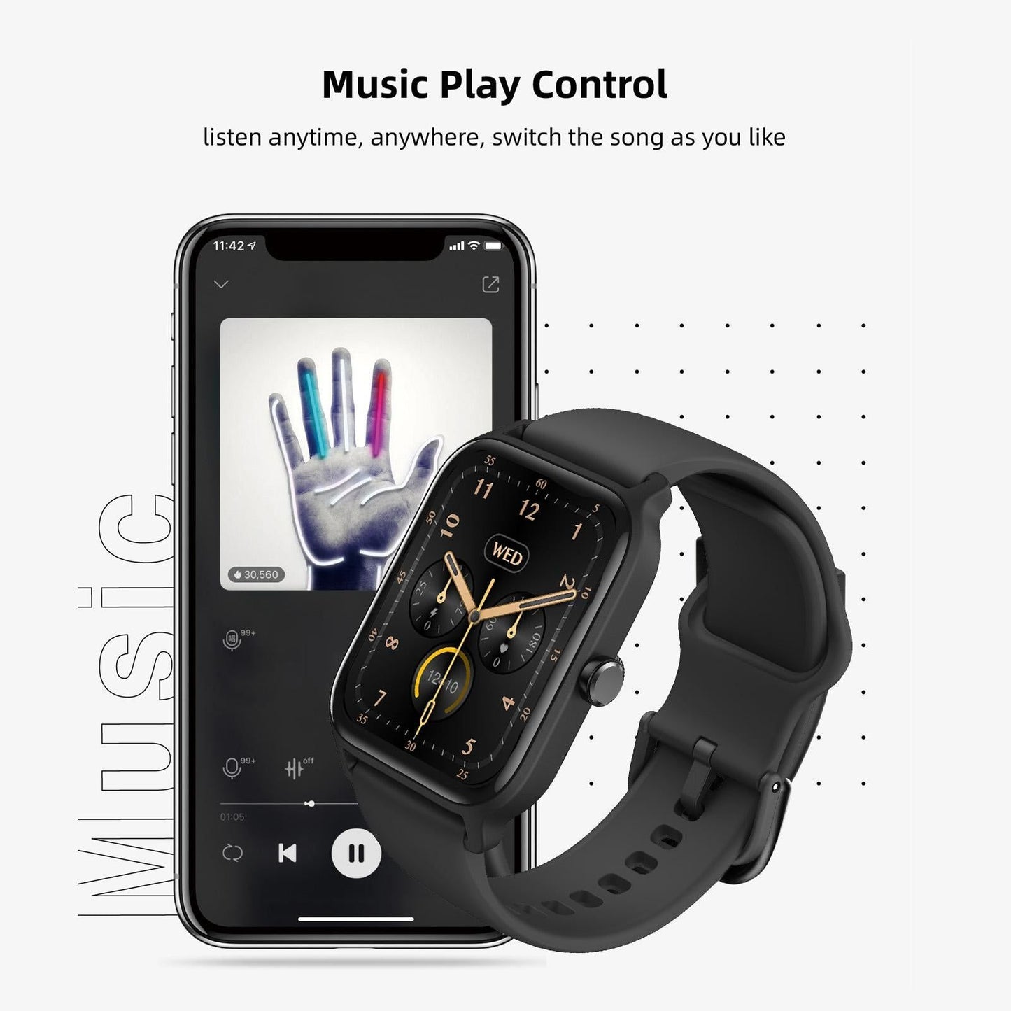 1.8inch Smart Watch IP68 BT5.3 for Android iOS with Heart Rate Monitoring Exercise Records 1pc（Pink）