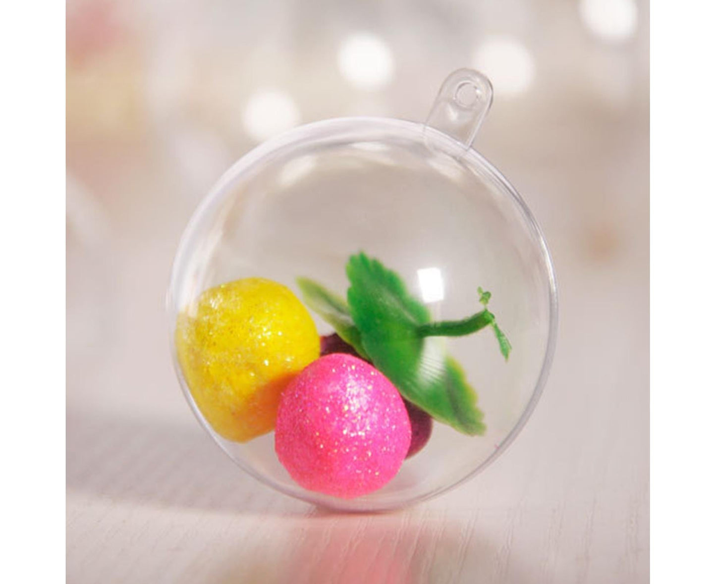 5Pcs Xmas Ball Transparent Fillable Shatterproof-9cm