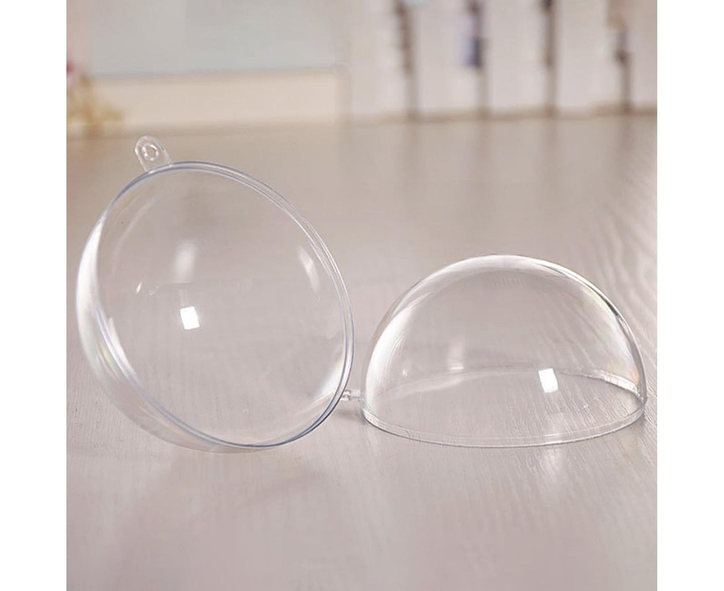 5Pcs Xmas Ball Transparent Fillable Shatterproof-9cm