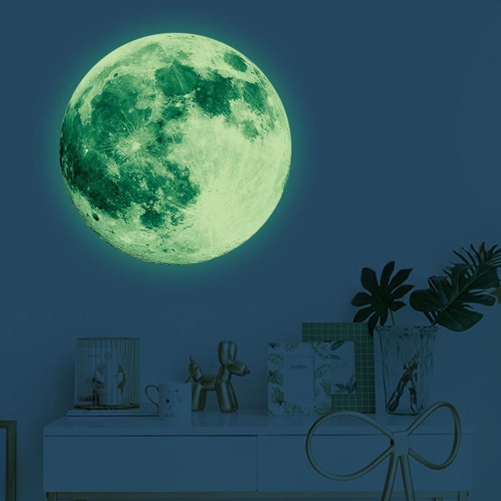 30X30CM Glow in The Dark Stars and Moon for Ceiling Decorations Glow Wall Stickers -Multi