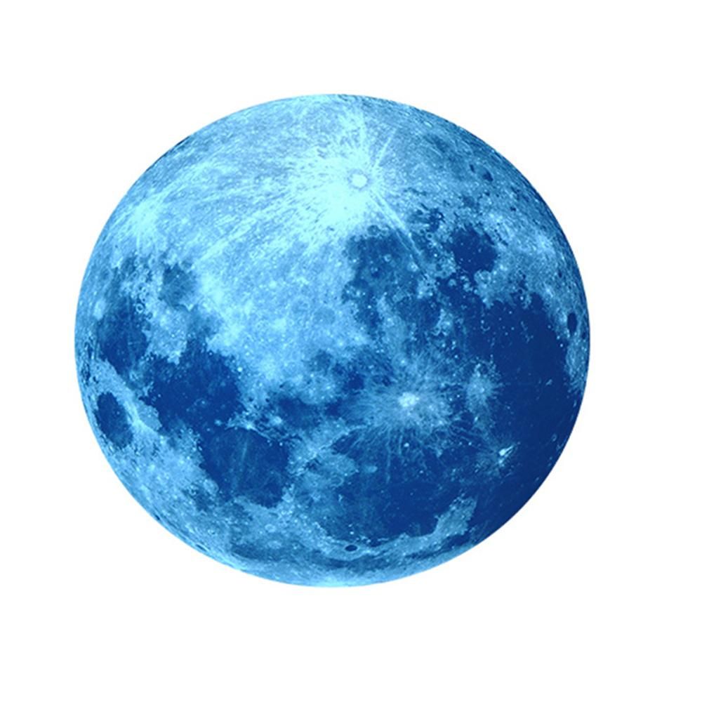 30X30CM Glow in The Dark Stars and Moon for Ceiling Decorations Glow Wall Stickers -Blue
