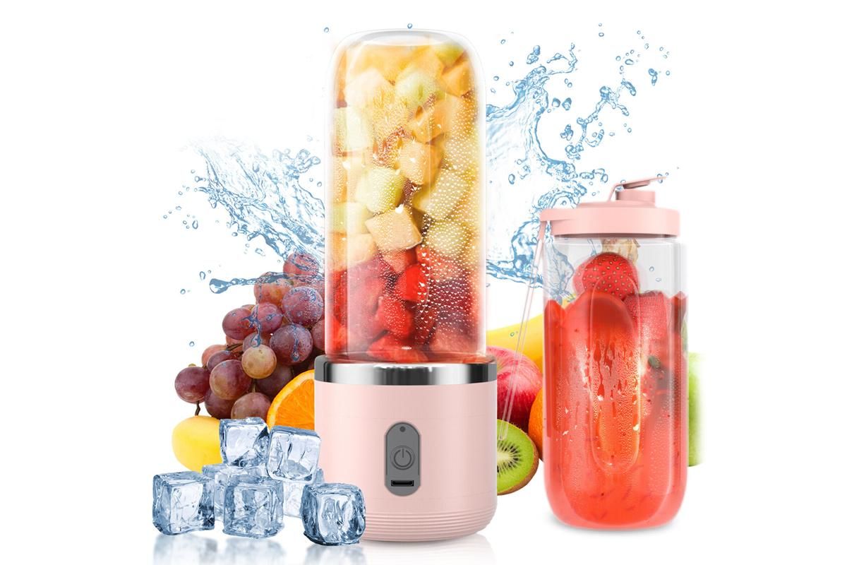 Electric Mini Juice Maker Portable 400ml Blender Smoothie Juicer Machine-Pink